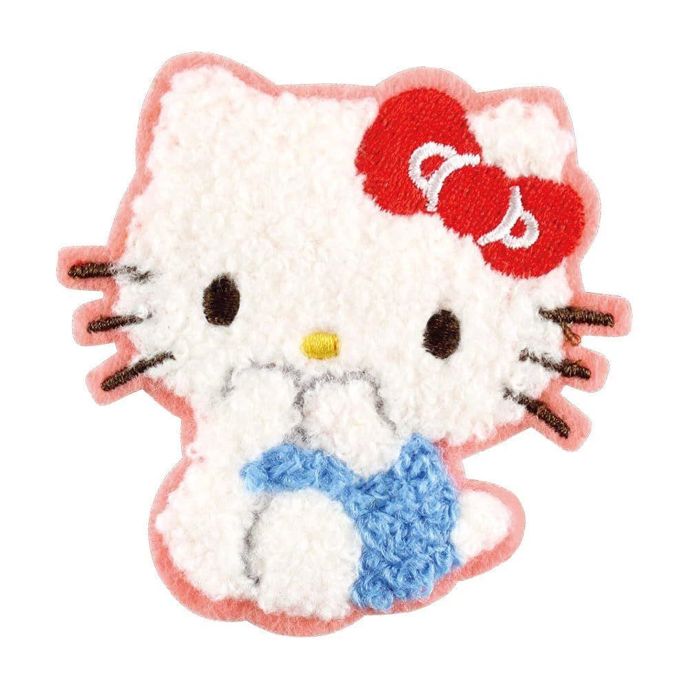 [HELLO KITTY] "Sanrio Sitting Cutely Mokomoko" Embroidered Sticker