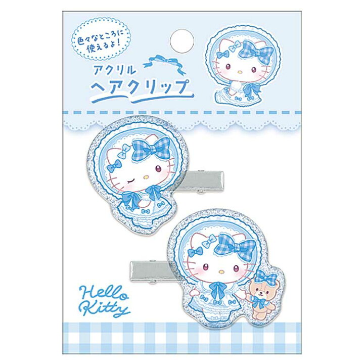 [BLUE] "Hello Kitty Lolita" Acrylic Hair Clip