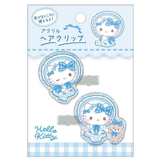 [BLUE] "Hello Kitty Lolita" Acrylic Hair Clip