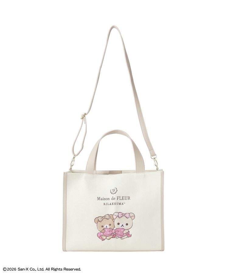 "Maison de FLEUR x Rilakkuma" Canvas 2 Way Square Tote Bag