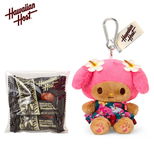 [MY MELODY] "Hawaiian Host x Sanrio" Macadamia Nuts Chocolate & Plush Keychain