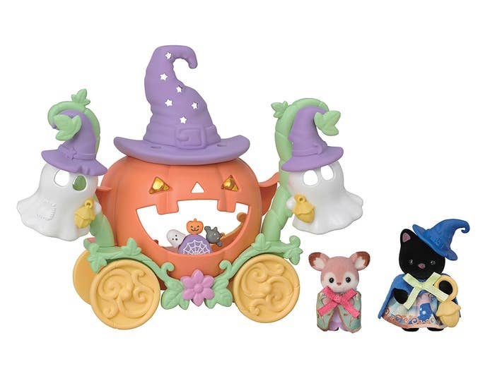 "Sylvanian Families Halloween Ghost and Pumpkin Carriage" Set