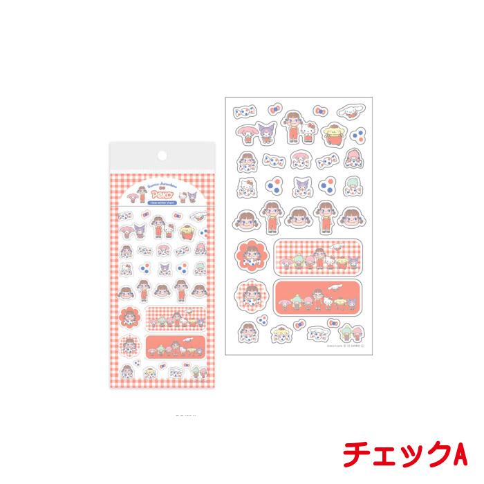 [RED / CHECKERED] "PEKO x Sanrio" Sticker Sheet