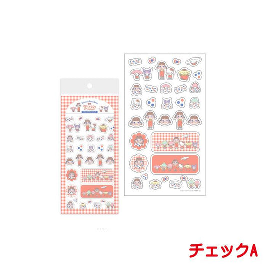 [RED / CHECKERED] "PEKO x Sanrio" Sticker Sheet