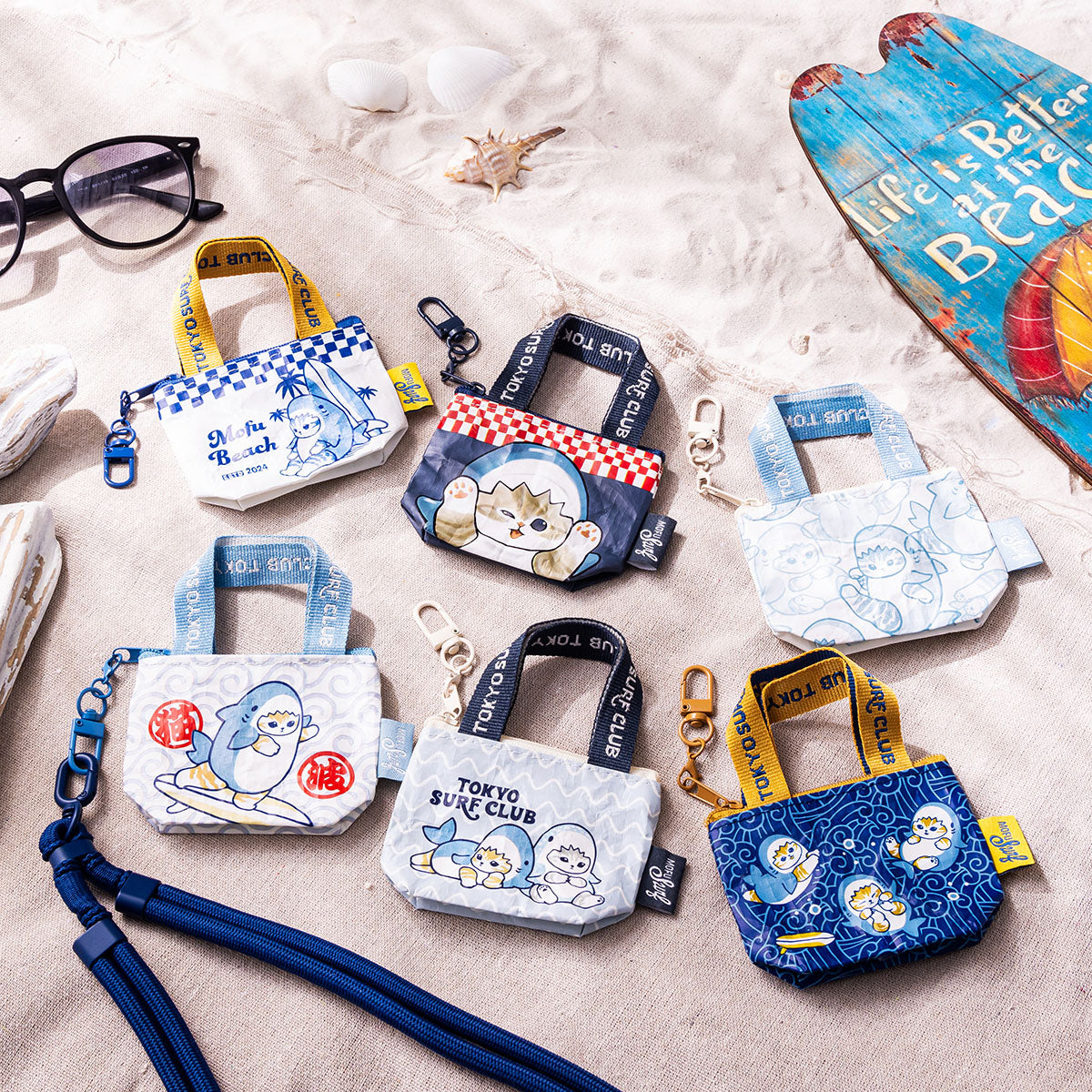 [SLOW LIFE] "Mofusand BOARD SHARK!" Mini Bag Keychain