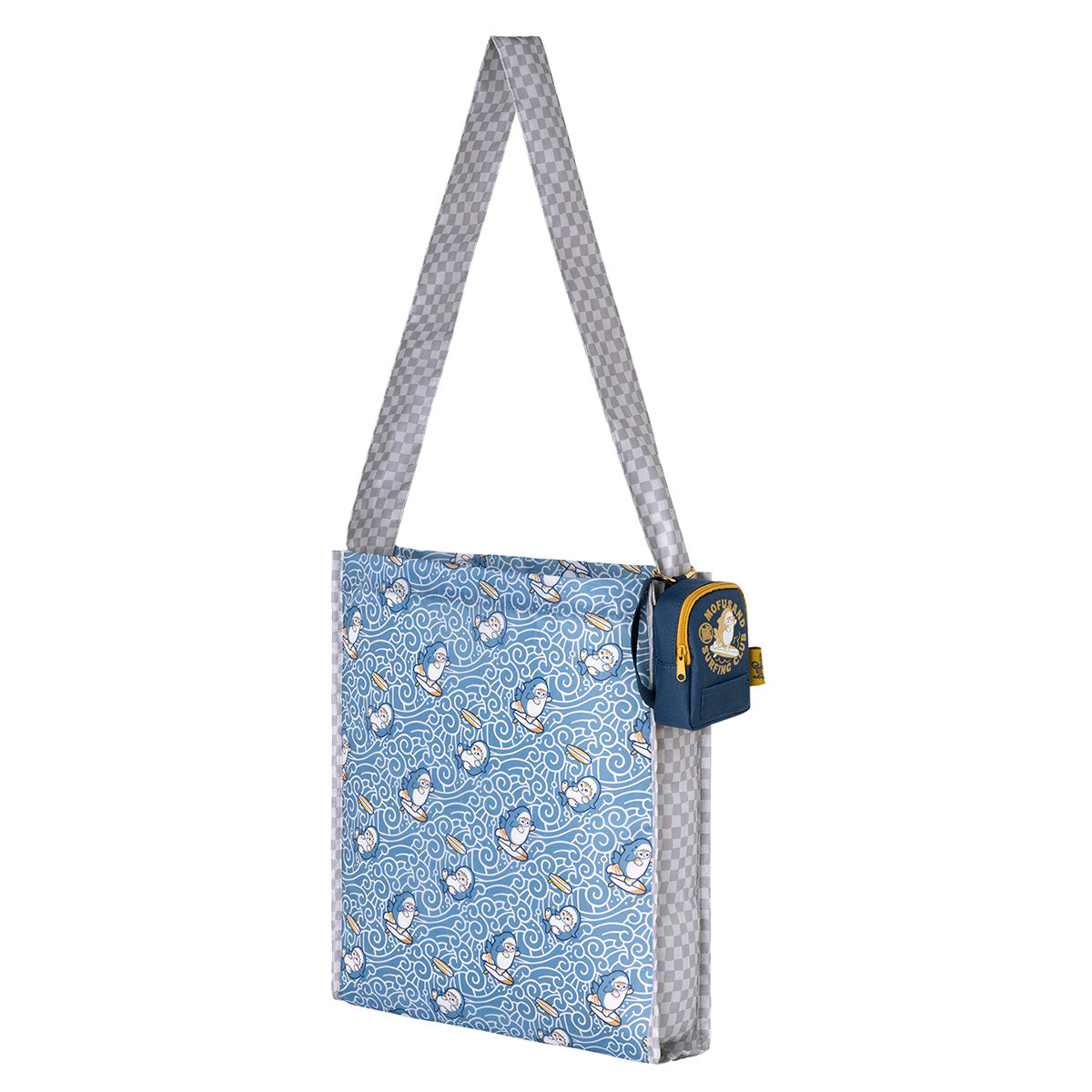 [BLUE] "Mofusand BOARD SHARK!" Eco Bag in Mini Backpack Pouch