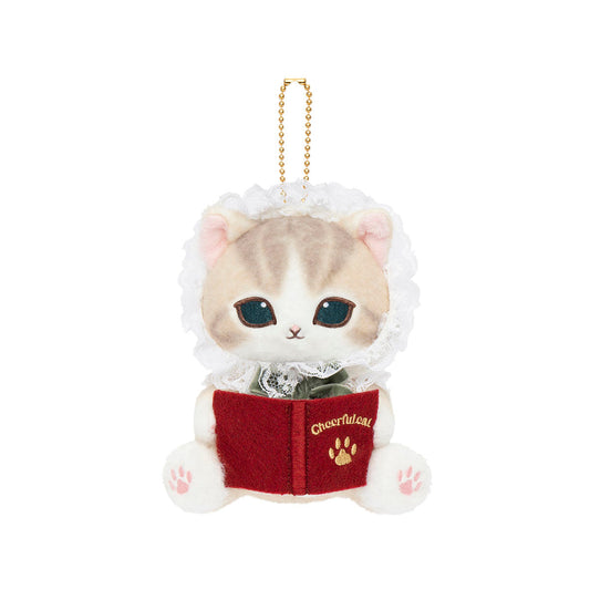 [RED] "Mofusand Nyantique Reading" Plush Keychain