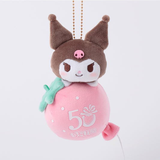 [KUROMI / BALLOON] "Ichigo Shinbun 50th Anniversary x Munyugurumi Patio POPUP STORE" Plush Keychain