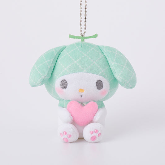 [MELON] "My Melody Girly Pop Heart Munyugurumi" Plush Keychain