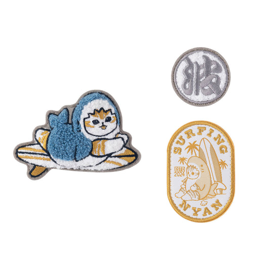 [SURFING CAT] "Mofusand BOARD SHARK!" Patch Badge Set