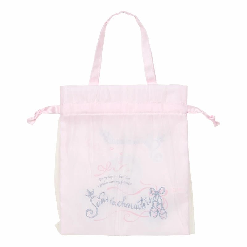 "Sanrio White Cat Ballerina" Drawstring Bag w/ Handle - Rosey’s Kawaii Shop