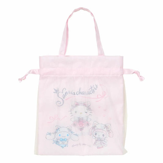 "Sanrio White Cat Ballerina" Drawstring Bag w/ Handle - Rosey’s Kawaii Shop