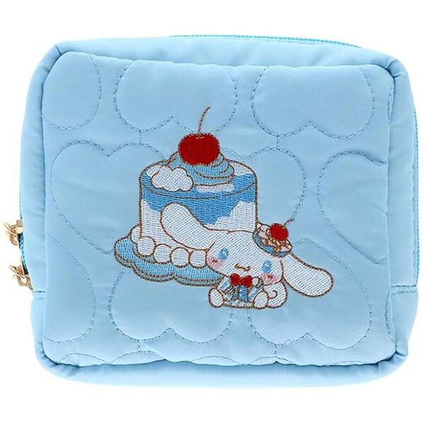 [CINNAMOROLL / BLUE CHERRY] "Sanrio Strawberry & Cherry Cake" Quilted Pouch