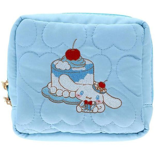 [CINNAMOROLL / BLUE CHERRY] "Sanrio Strawberry & Cherry Cake" Quilted Pouch