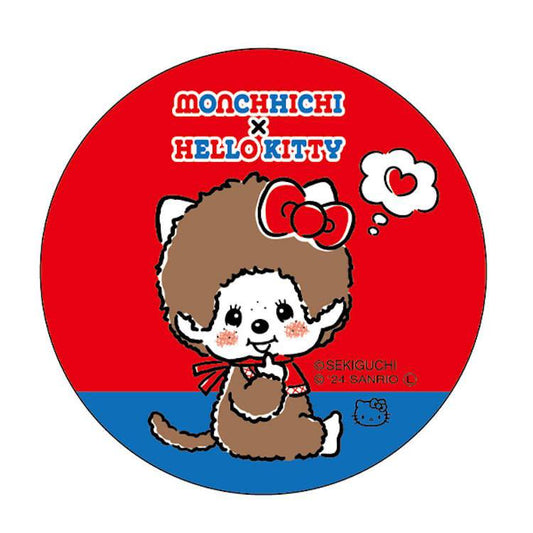 [SITTING] "Monchhichi x Hello Kitty" Badge - Rosey’s Kawaii Shop