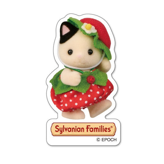 [STRAWBERRY CHARCOAL CAT] "Sylvanian Families Baby" Sticker - Rosey’s Kawaii Shop