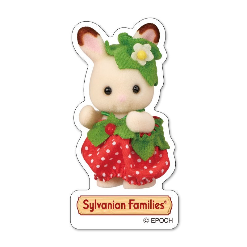 [STRAWBERRY CHOCOLATE RABBIT] "Sylvanian Families Baby" Sticker - Rosey’s Kawaii Shop