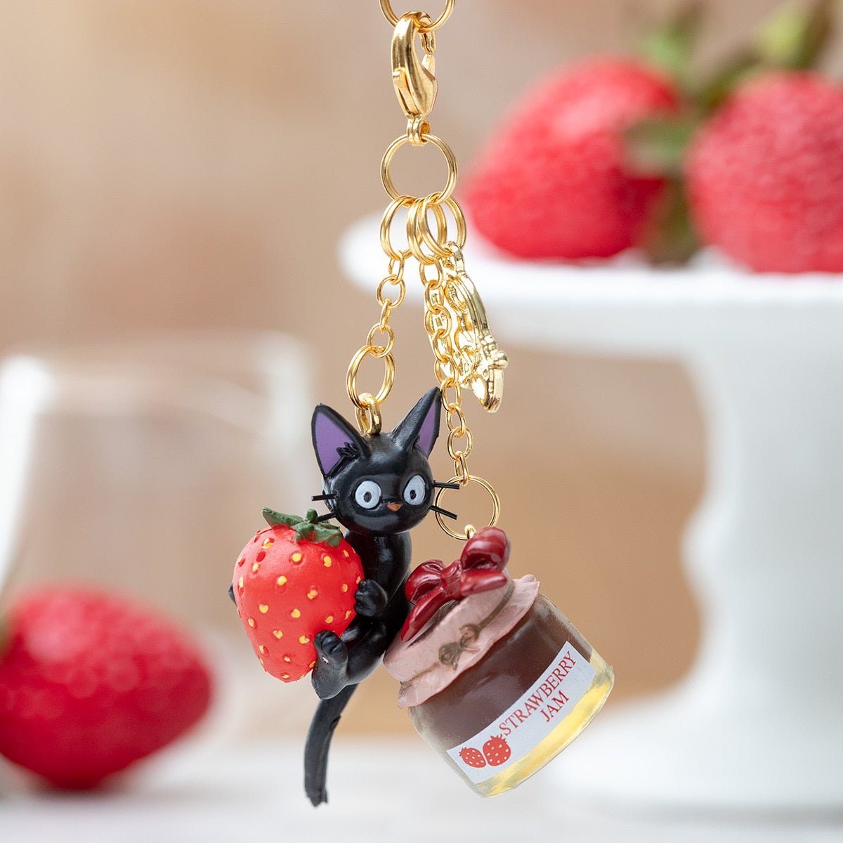 [STRAWBERRY JAM] "Kiki's Delivery Service Jiji's Sweets" Keychain - Rosey’s Kawaii Shop
