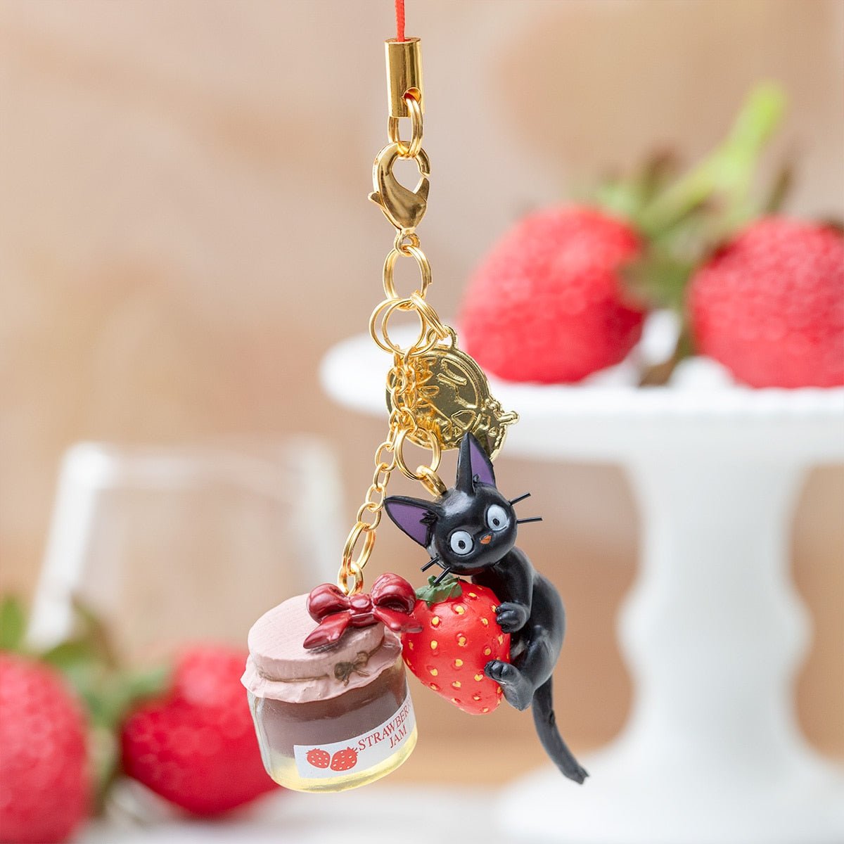 [STRAWBERRY JAM] "Kiki's Delivery Service Jiji's Sweets" Keychain - Rosey’s Kawaii Shop