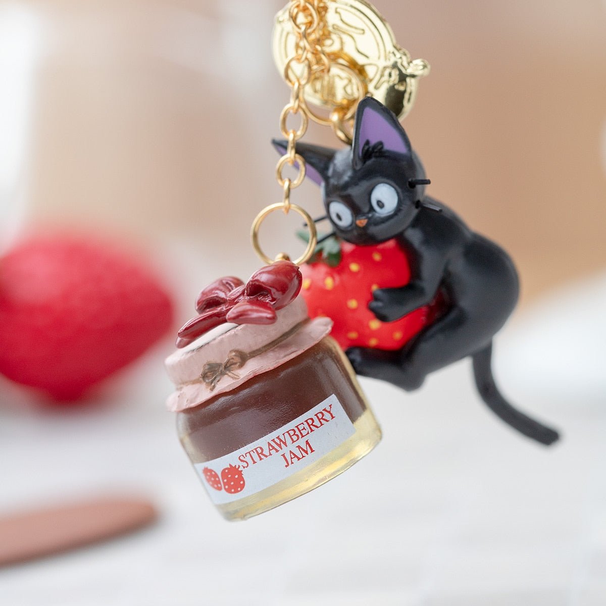 [STRAWBERRY JAM] "Kiki's Delivery Service Jiji's Sweets" Keychain - Rosey’s Kawaii Shop
