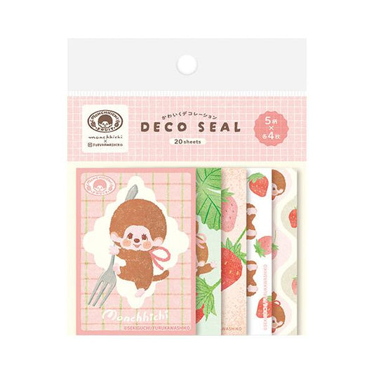 [STRAWBERRY] "Monchhichi Fruit Parlor" Deco Seal - Rosey’s Kawaii Shop