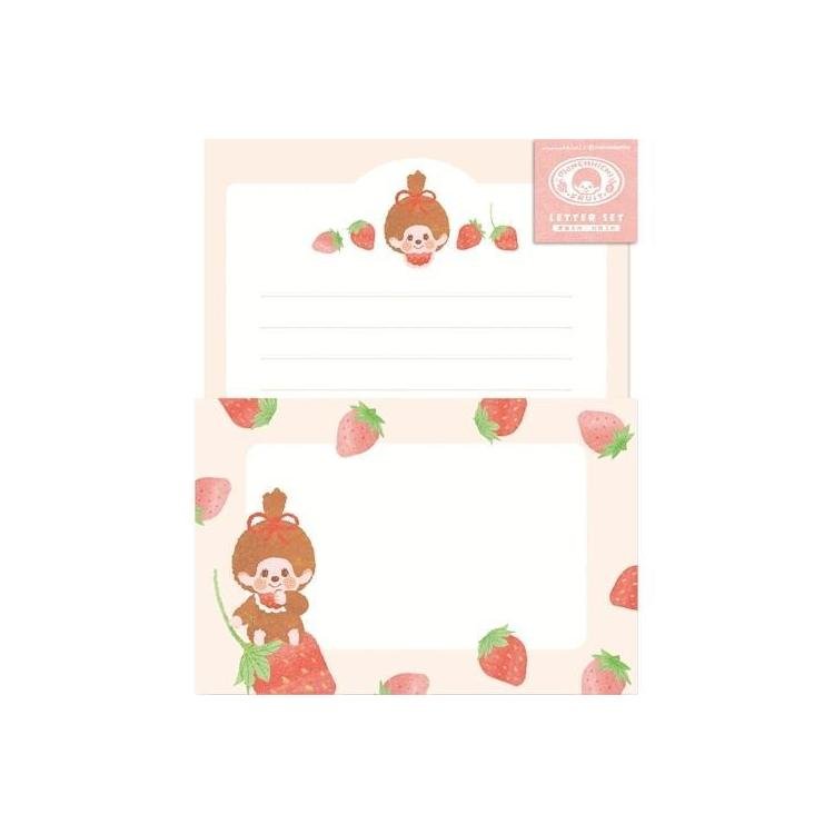 [STRAWBERRY] "Monchhichi Fruit Parlor" Letter Set - Rosey’s Kawaii Shop