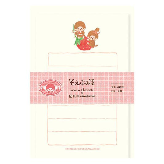 [STRAWBERRY] "Monchhichi Fruit Parlor" Notepad - Rosey’s Kawaii Shop