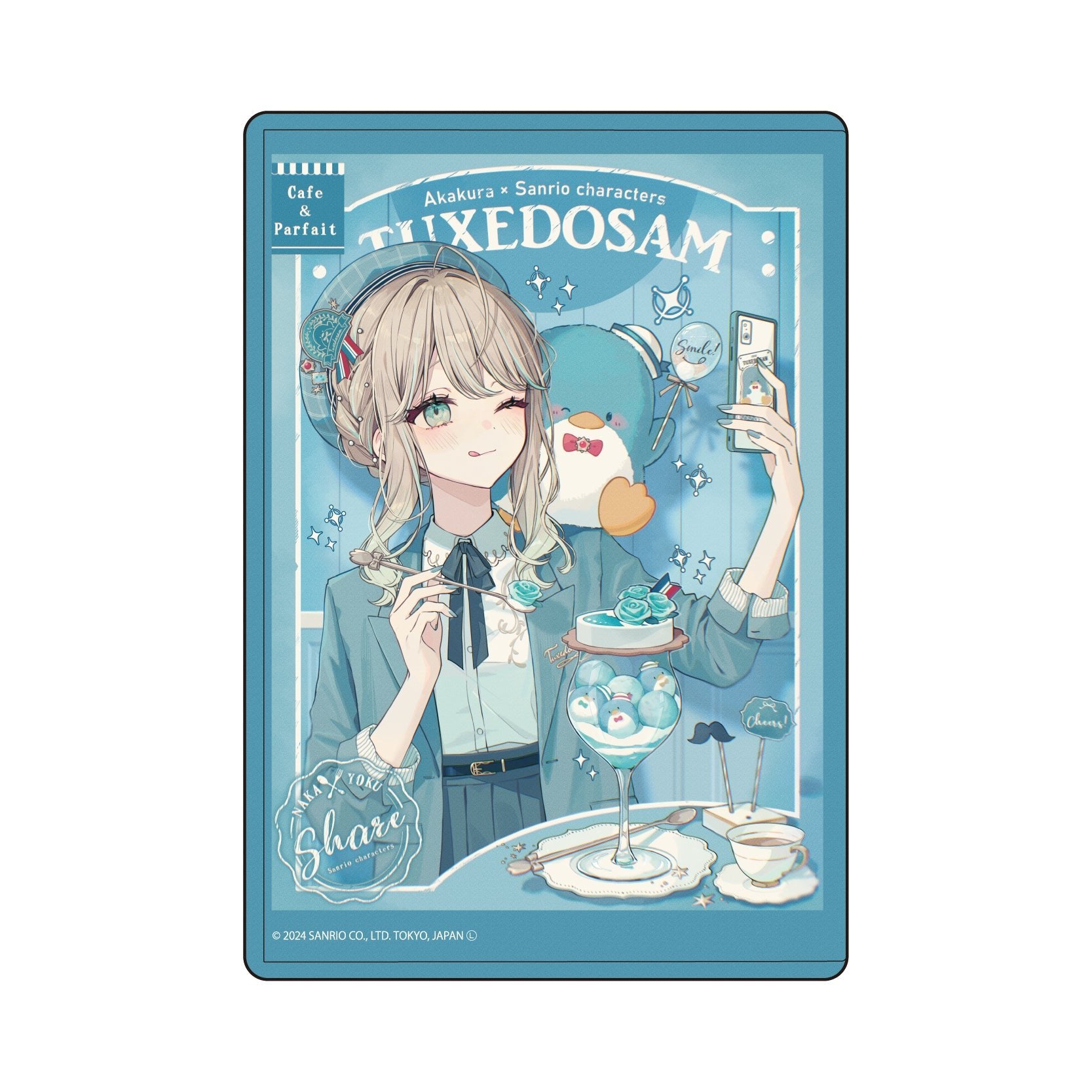 [TUXEDO SAM] "Akakura x Sanrio: Cafe & Parfait" Clear Chara Case - Rosey’s Kawaii Shop