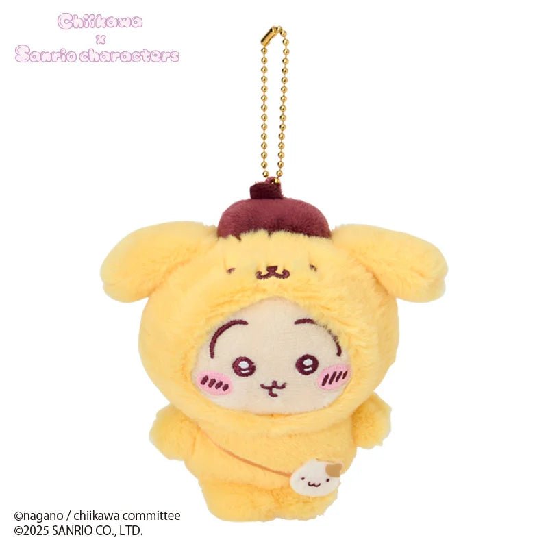 [USAGI X POMPOMPURIN] "Chiikawa x Sanrio" Plush Keychain - Rosey’s Kawaii Shop