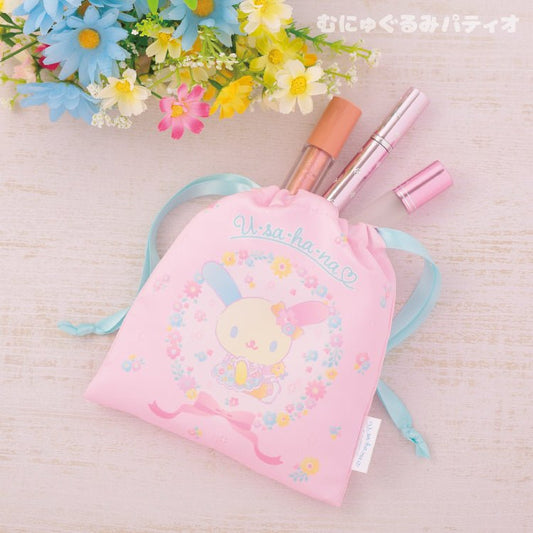 "Usahana Fluffy Floral" Drawstring Bag - Rosey’s Kawaii Shop