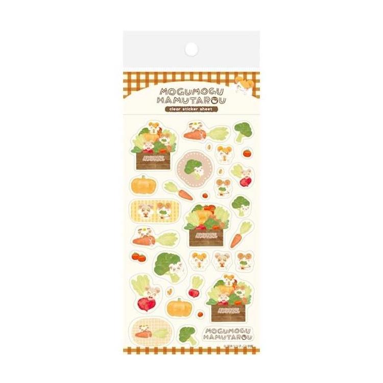 [VEGETABLES] "Mogumogu Hamtaro" Clear Sticker Sheet - Rosey’s Kawaii Shop