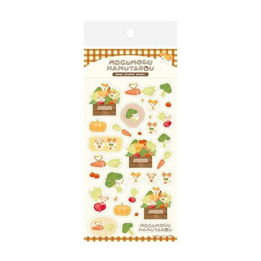 [VEGETABLES] "Mogumogu Hamtaro" Clear Sticker Sheet - Rosey’s Kawaii Shop