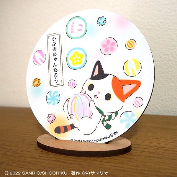 [WHITE / CANDY] "Kabukinyantaro" Coaster - Rosey’s Kawaii Shop