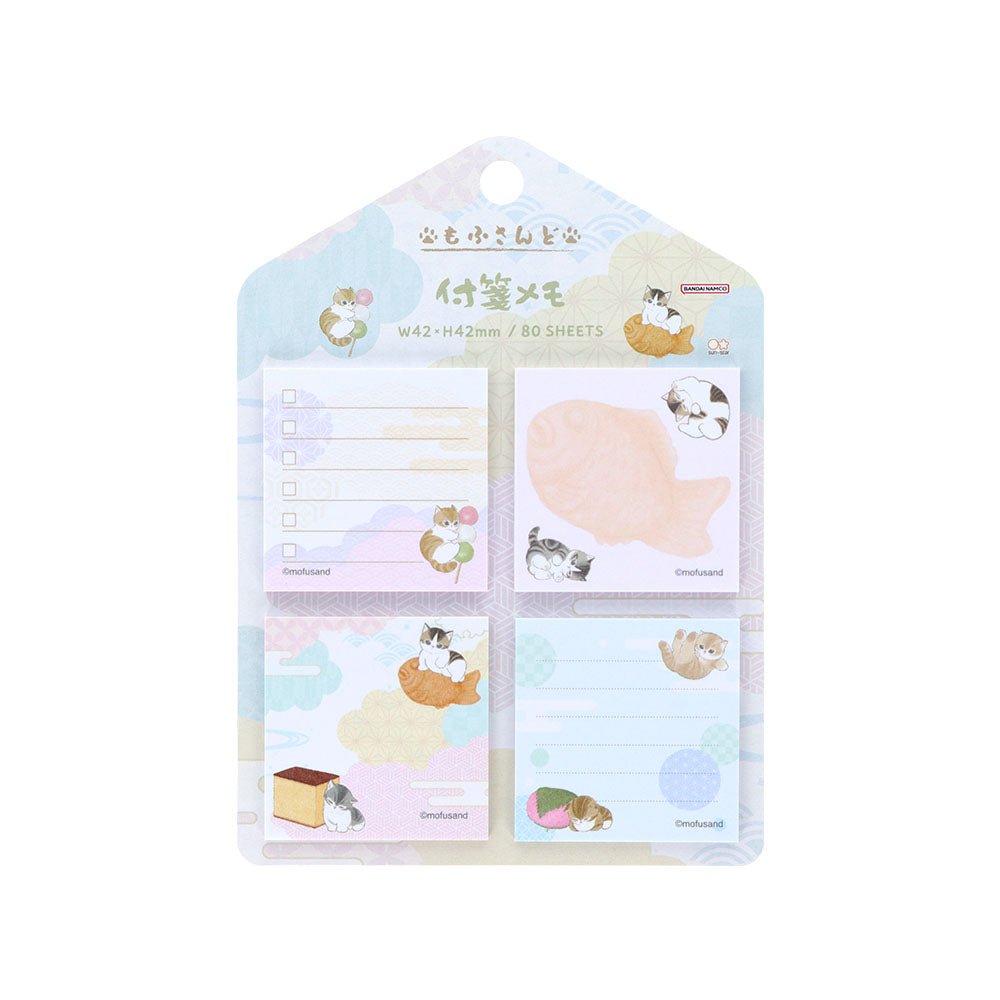[WHITE] "Mofusand Japanese Snacks" Sticky Notes Set - Rosey’s Kawaii Shop
