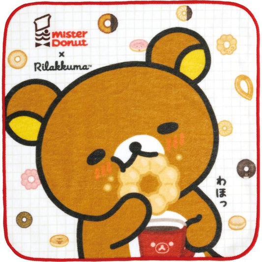 [WHITE] "Rilakkuma x Mister Donut" Mini Towel - Rosey’s Kawaii Shop