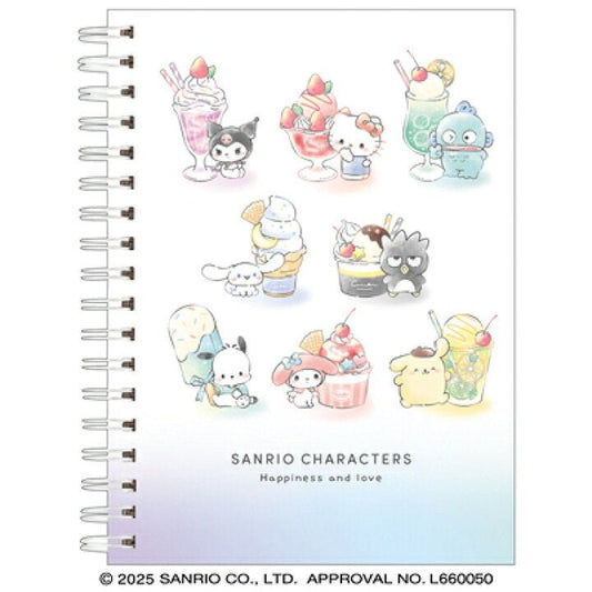 [WHITE] "Sanrio Chimachima Sweets" A6 Ring Notebook - Rosey’s Kawaii Shop