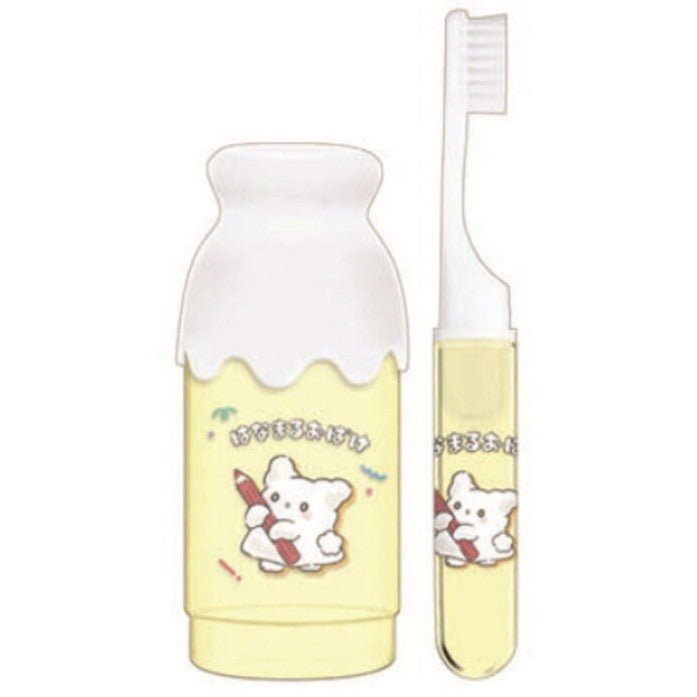 [YELLOW] "Hanamaruobake Milk Bottle" Toothpaste Set - Rosey’s Kawaii Shop