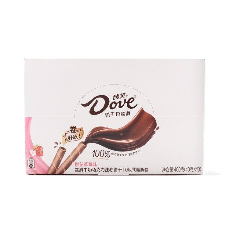 DOVE "Cherry Blossom Strawberry" Milk Chocolate Wafer Rolls - Rosey’s Kawaii Shop