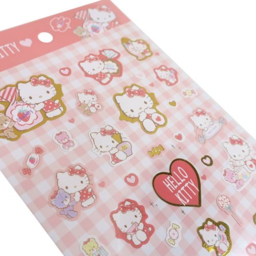 "Hello Kitty" Gold Sticker Sheet - Rosey’s Kawaii Shop